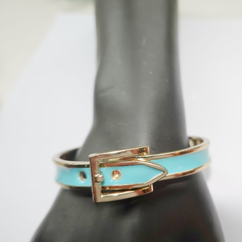 BLUE ENAMEL BUCKLE BRACELET